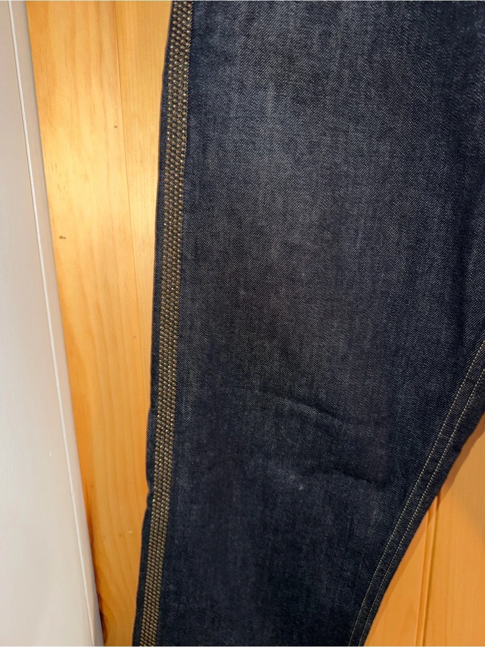 True Religion Geno Slim Raw Denim Jeans Selvedge Side Stripe Made In USA-Mens 30